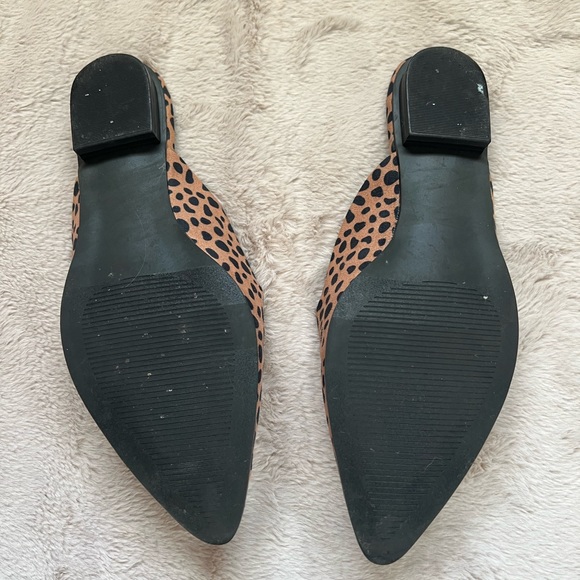 Loft Outlet Tan + Black Animal Print Slide On Pointy Toe Mule - Size 8 - Picture 5 of 5